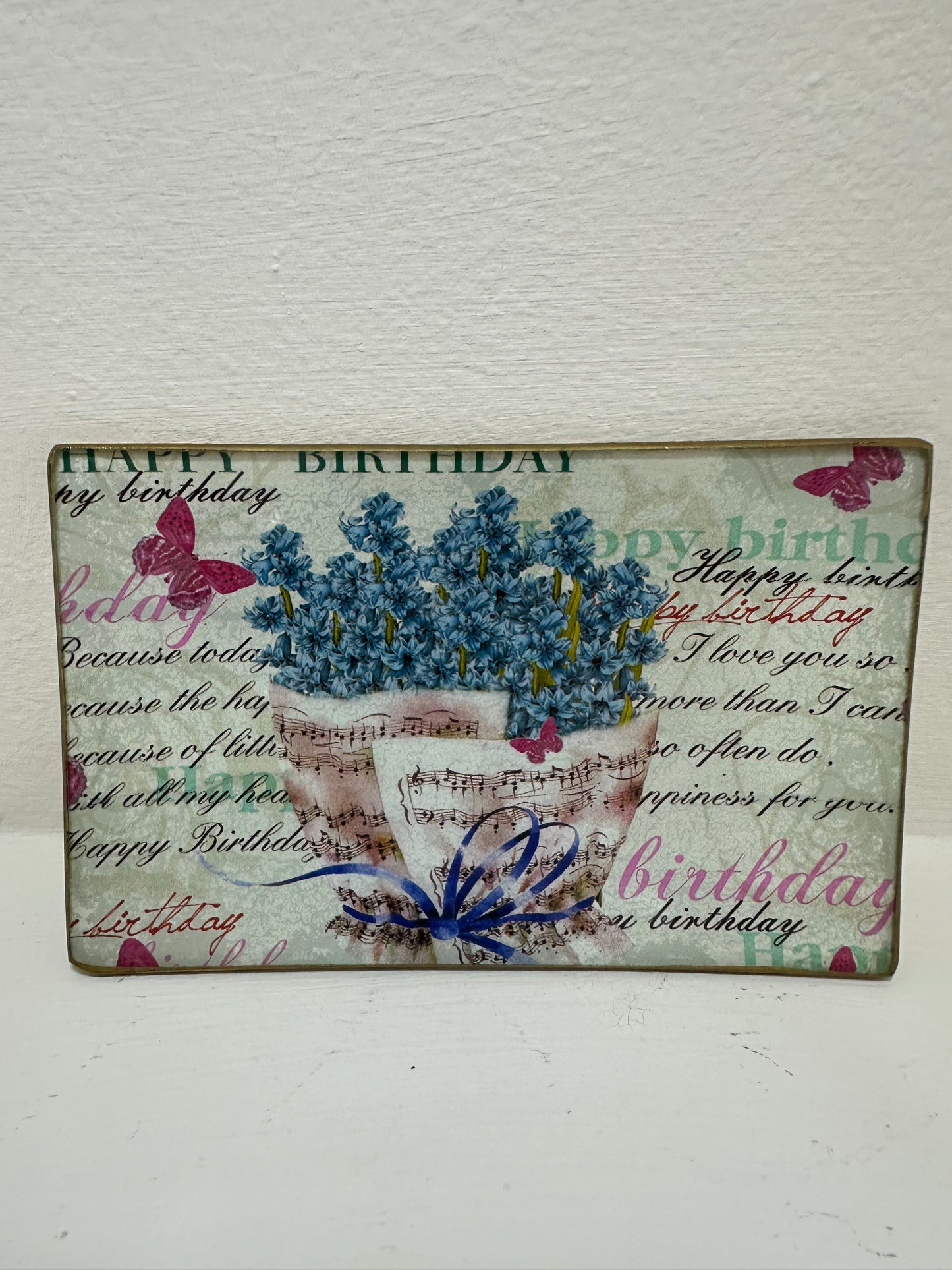 Plato rectangular vintage de vidrio