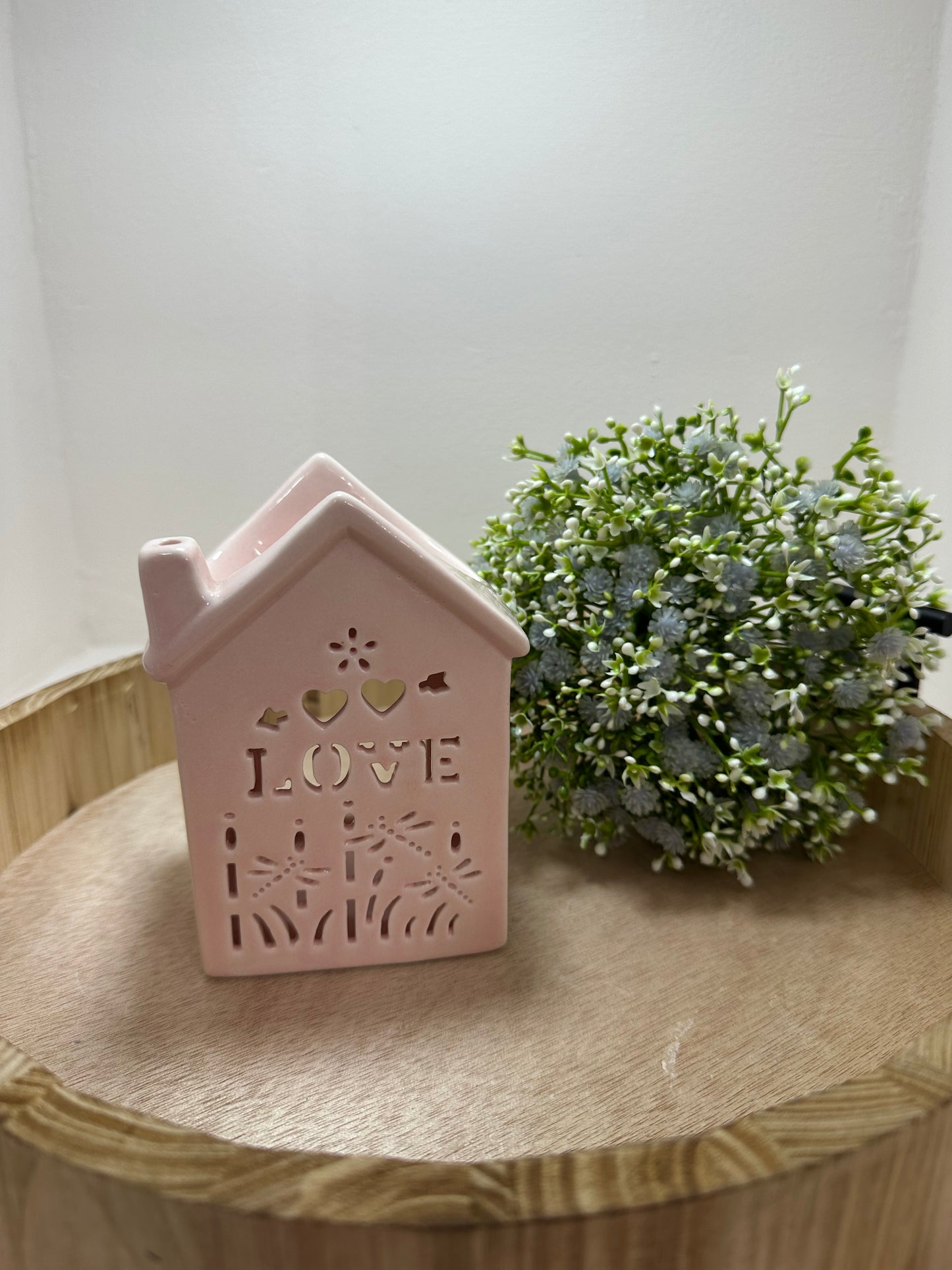 Calentador de cera  y aceites casita Rosa