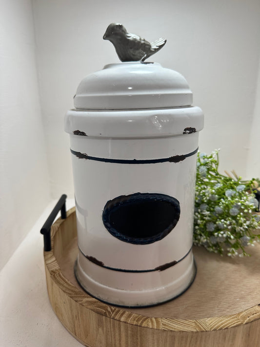 Tarro metal pajarito