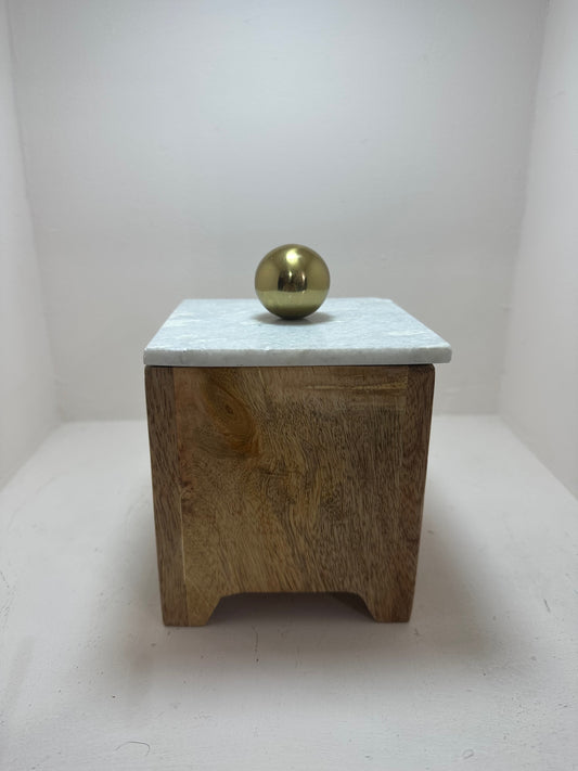 Caja decorativa bola dorada