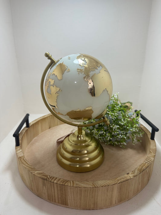 Globo de cristal terráqueo oro