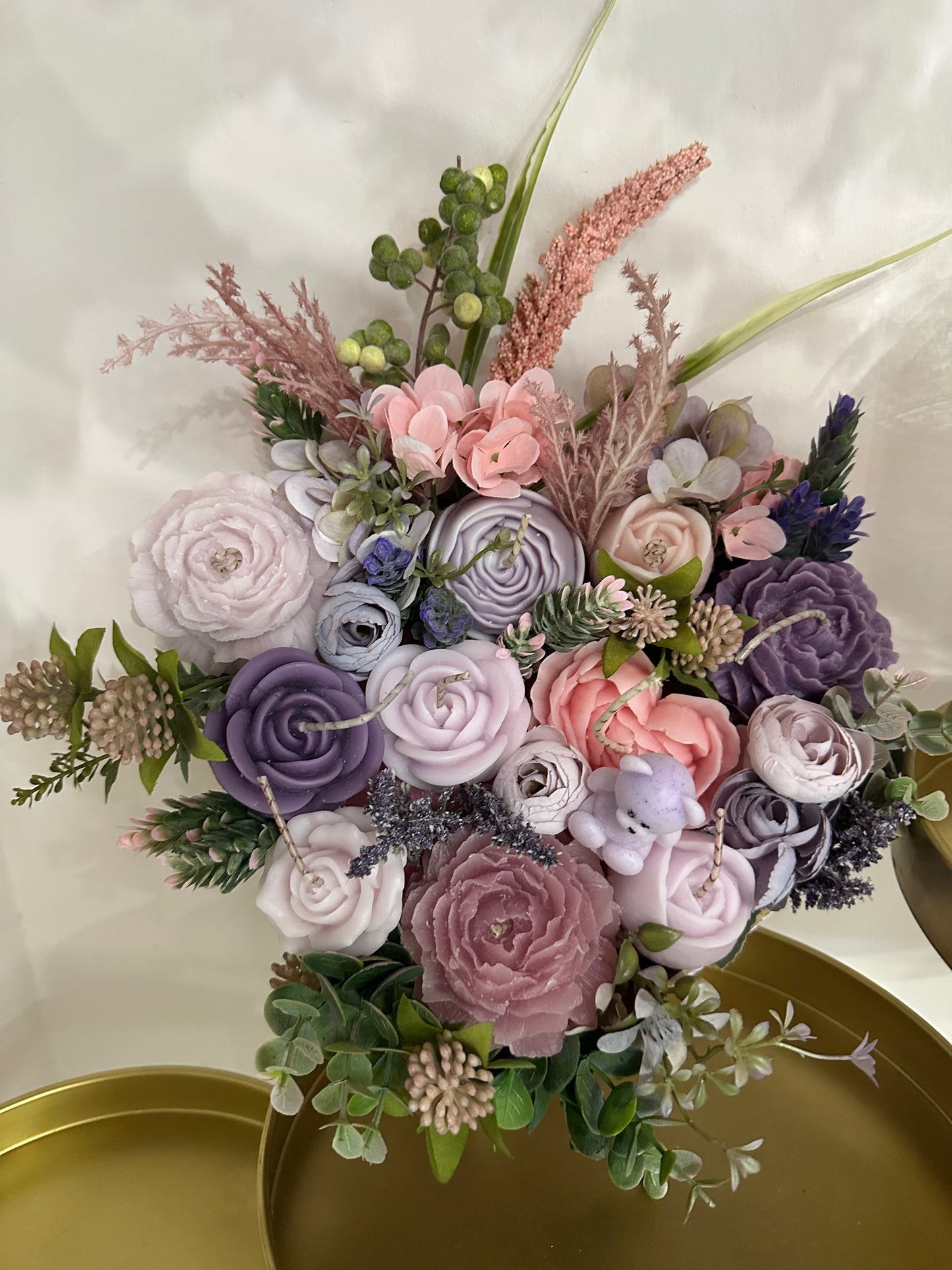 Bouquet de velas en forma de corazón