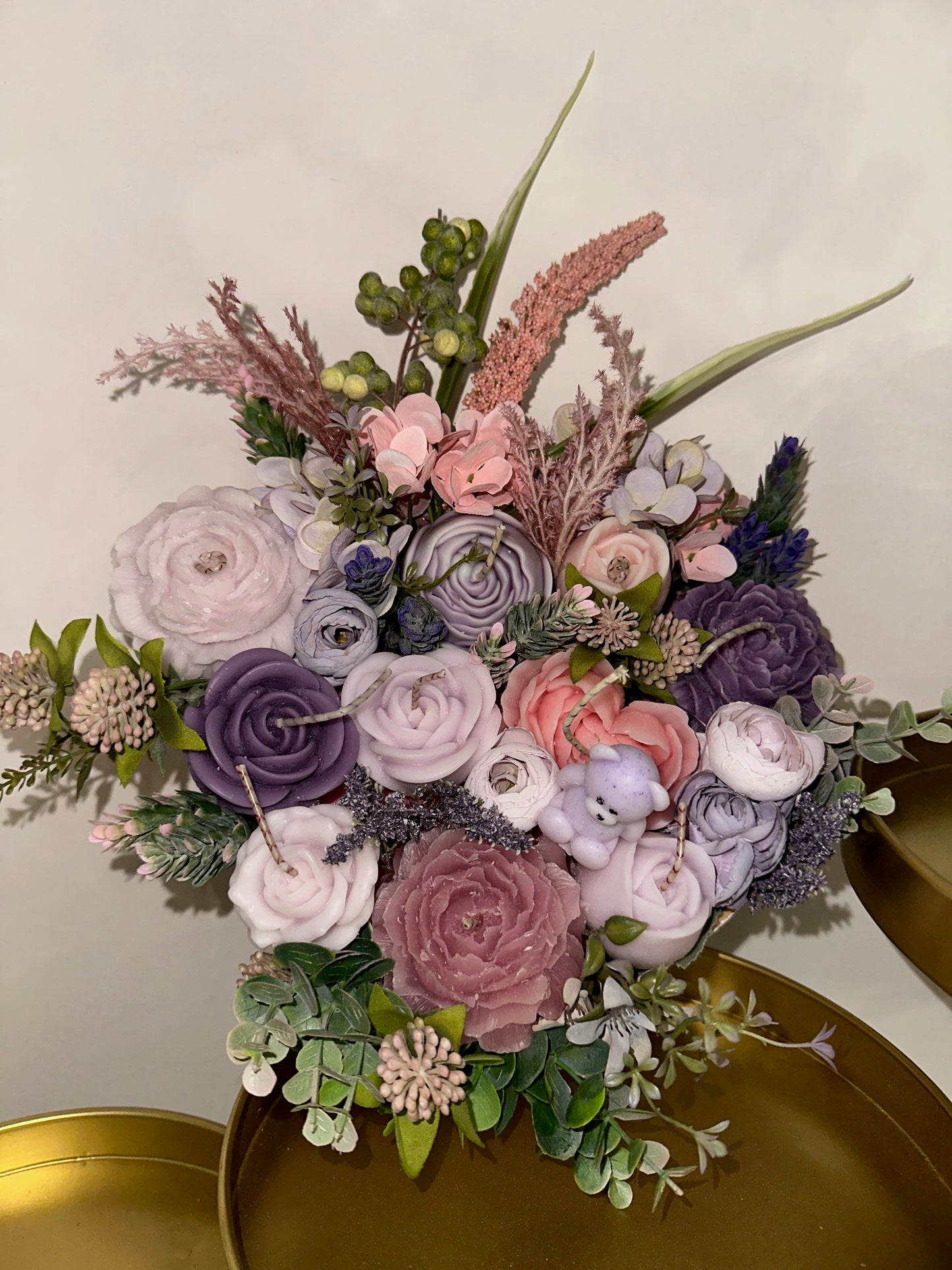 Bouquet de velas en forma de corazón