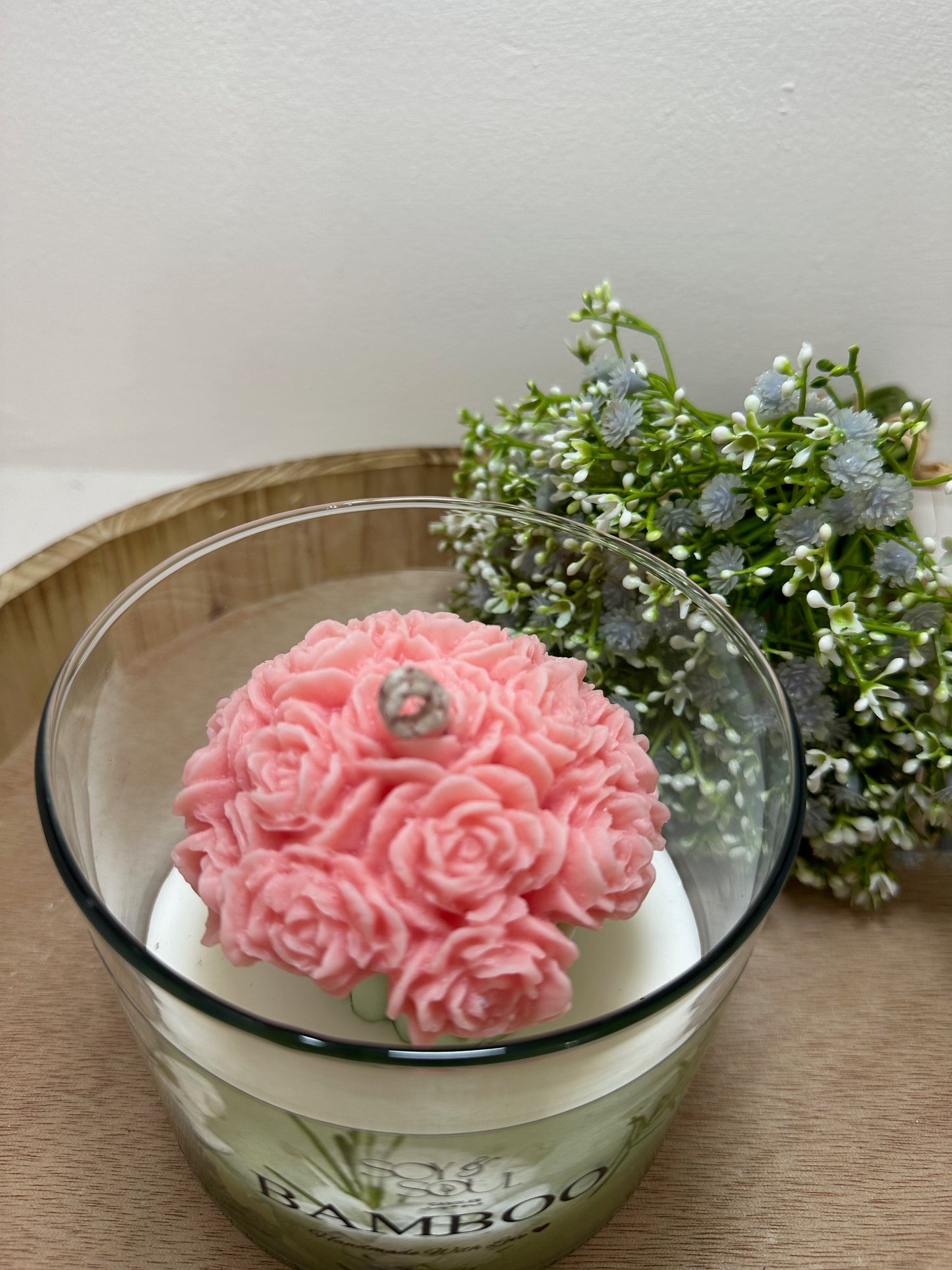 Vela Bamboo ramos de rosas