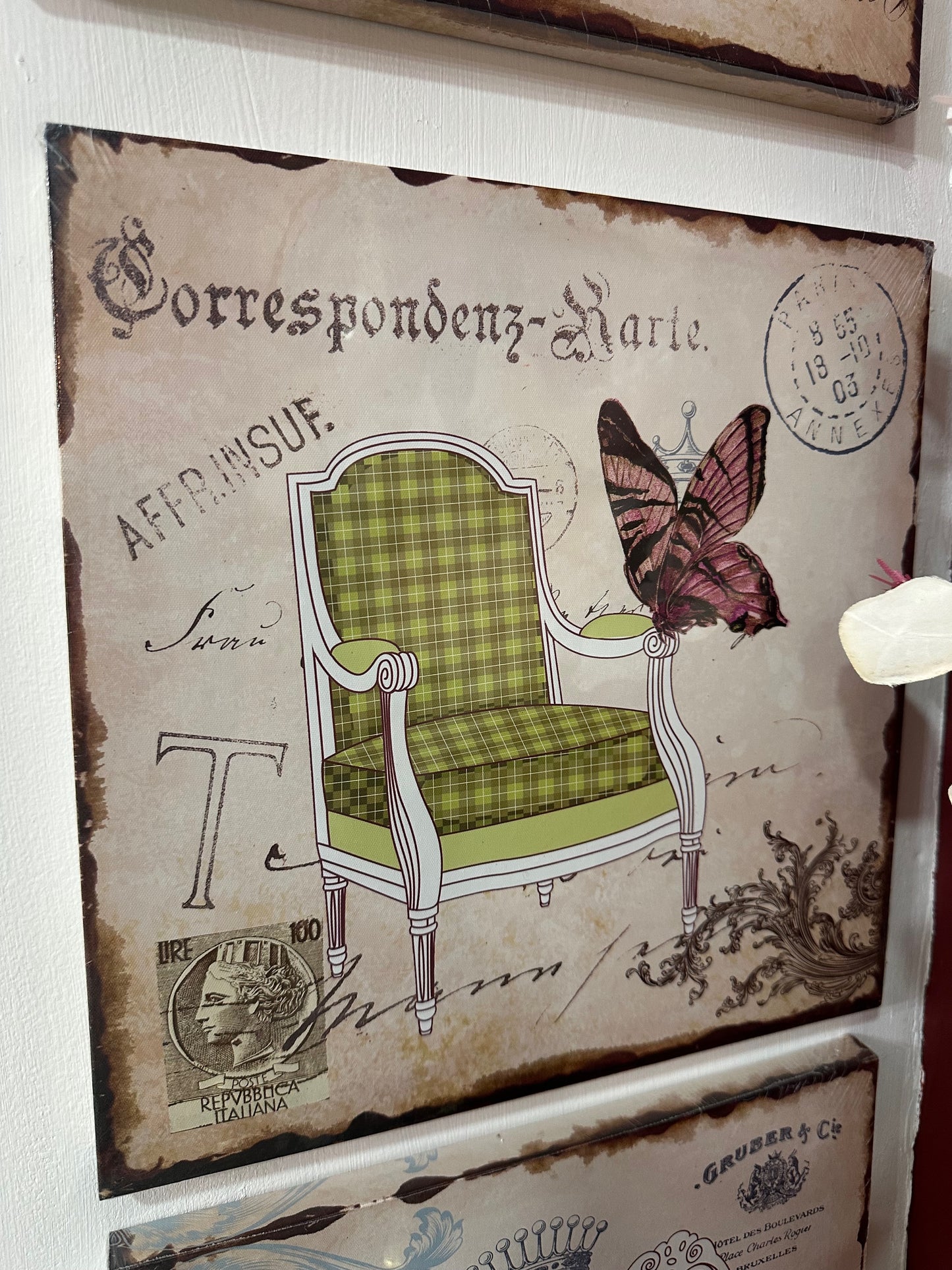 PrecioCuadro decorativo silla verde