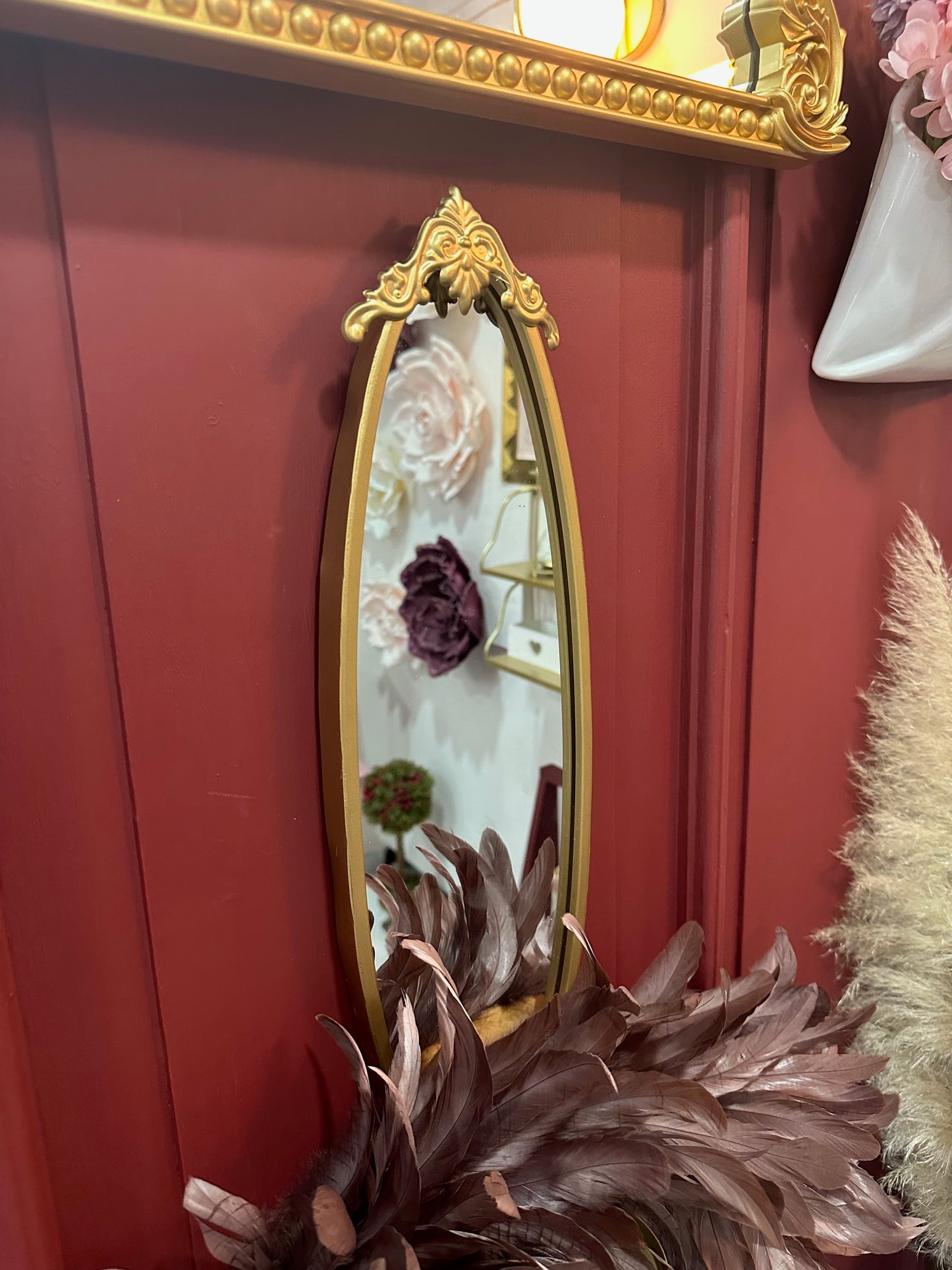 Espejo ovalado porta velas