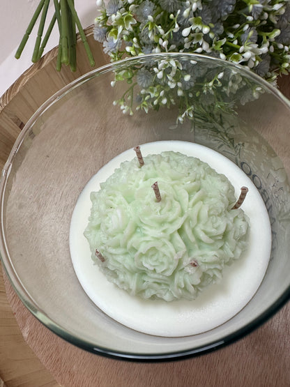Vela cera de soya aroma  Bambú ramo de rosas