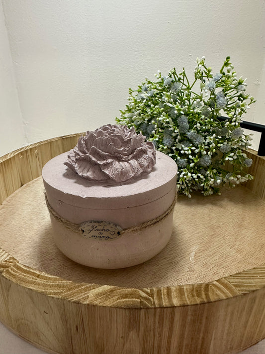 Vela alhajero Rosa ceramica  grande