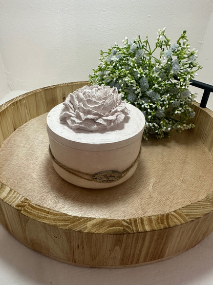 Vela alhajero Rosa ceramica  grande