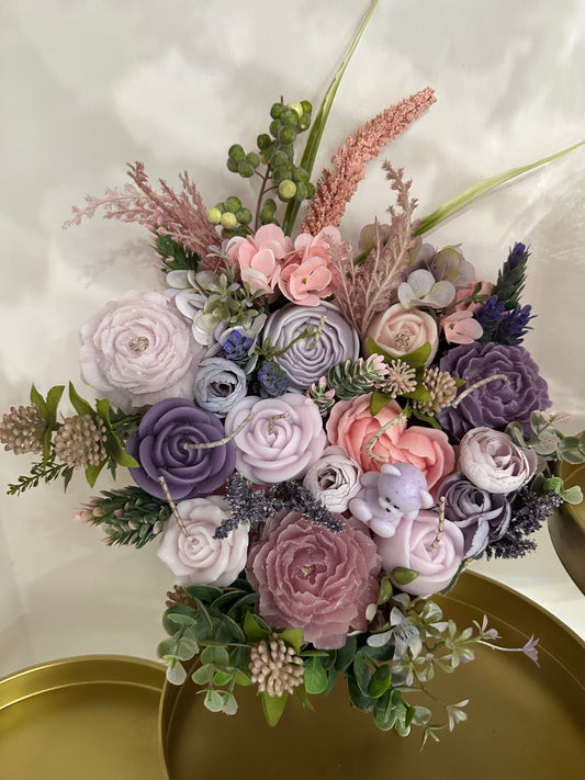 Bouquet de velas en forma de corazón