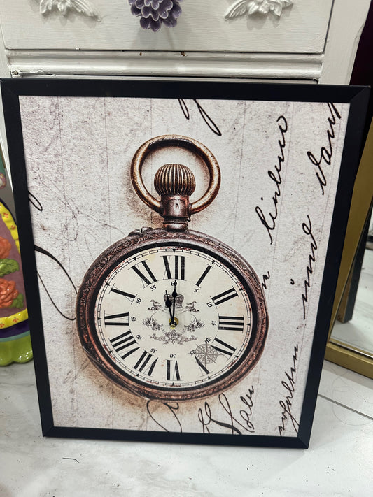 Cuadro pared reloj de bolsillo funcional