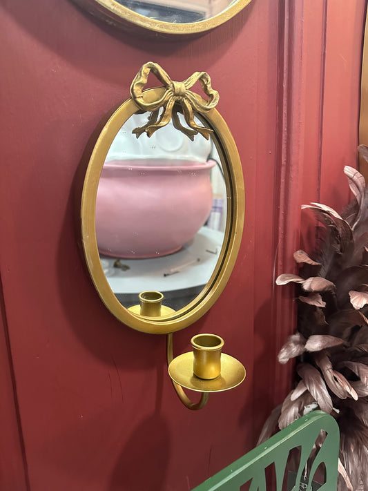 Espejo pequeño redondo porta velas