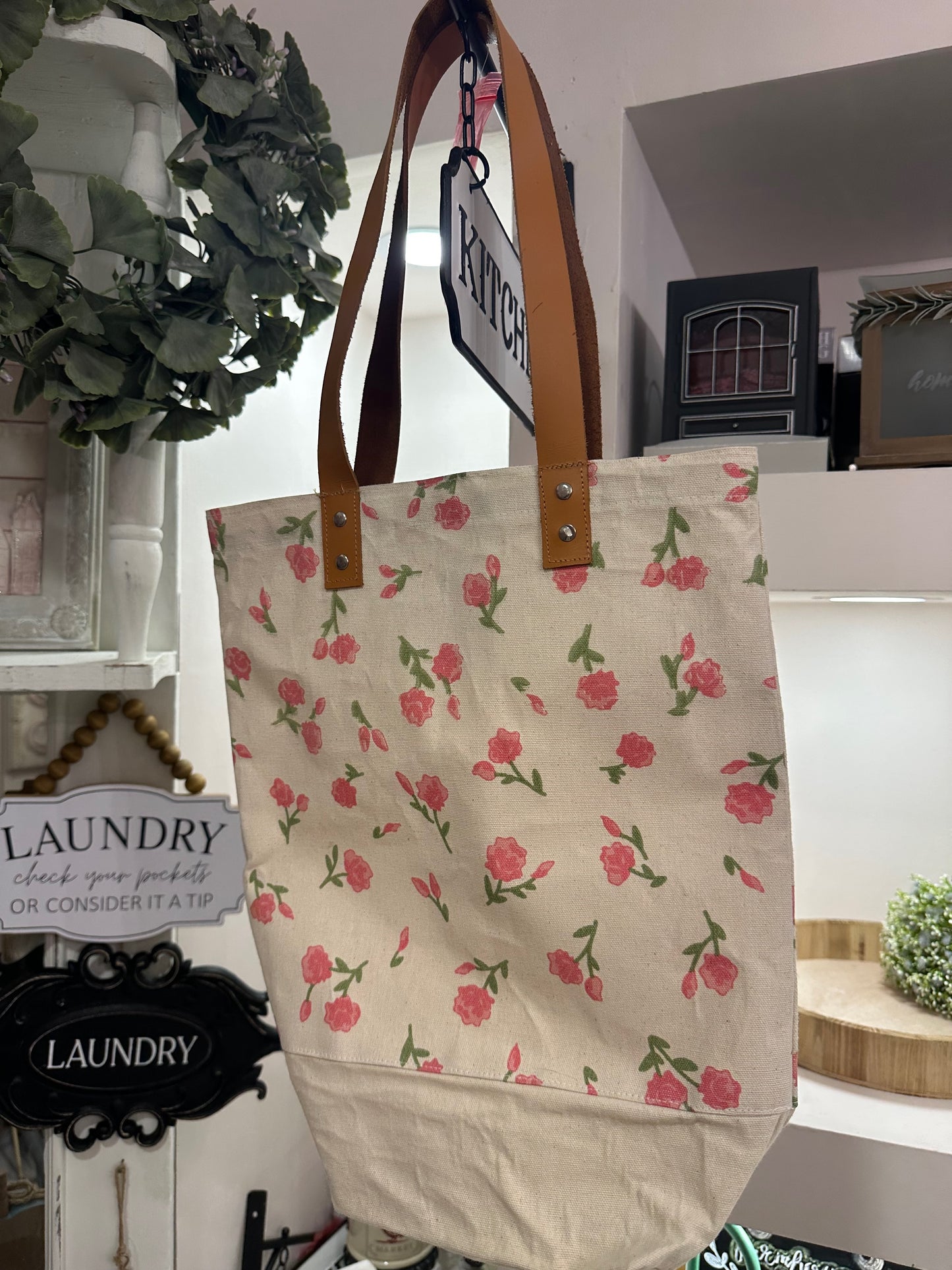Tote bag rosas blanca