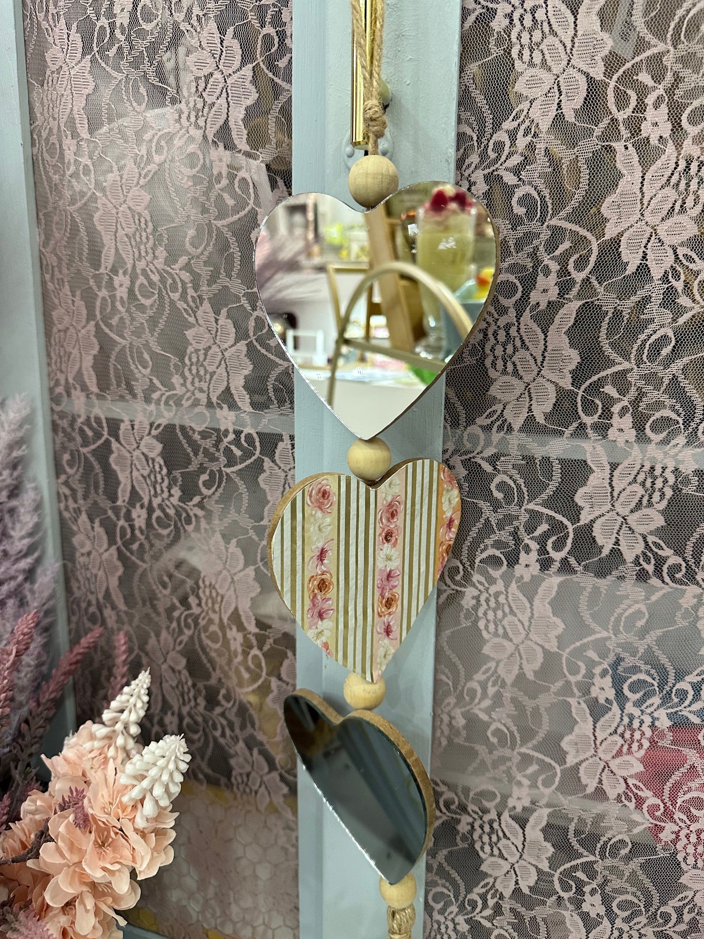 Espejos corazón colgantes